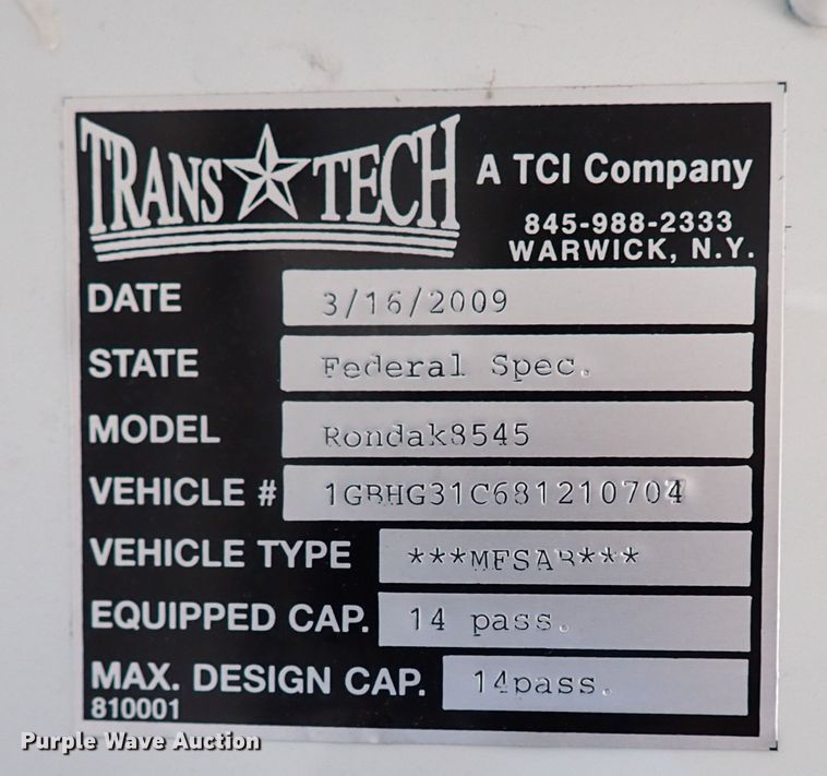 image for item LK9026 2008 Chevrolet Express G3500  school bus