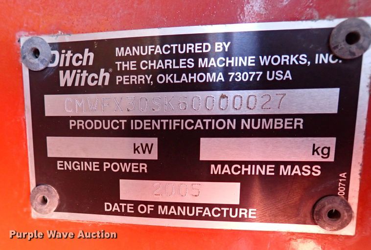image for item LK9031 2006 Ditch Witch FX30  vacuum excavator
