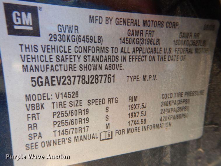 image for item MF9156 2008 Buick Enclave CXL  SUV