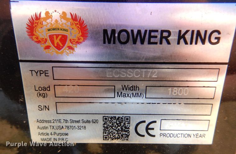 image for item MF9179 2021 Mower King ECSSCT72  skid steer trencher