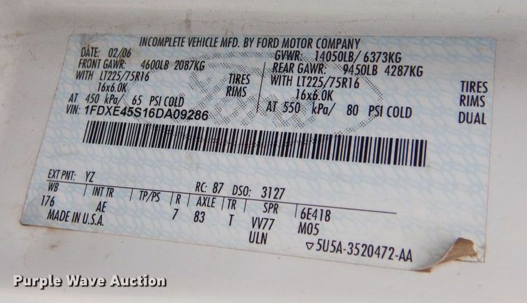 image for item MF9757 2006 Ford E350  box truck