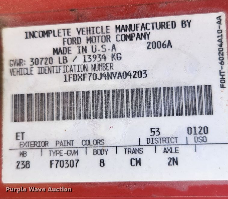 image for item MK9070 1992 Ford F700  flatbed truck