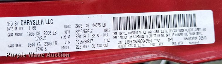 image for item MK9088 2008 Jeep Patriot Limited  SUV