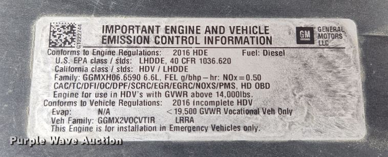 image for item MK9108 2016 Chevrolet Express G4500  van cab and chassis