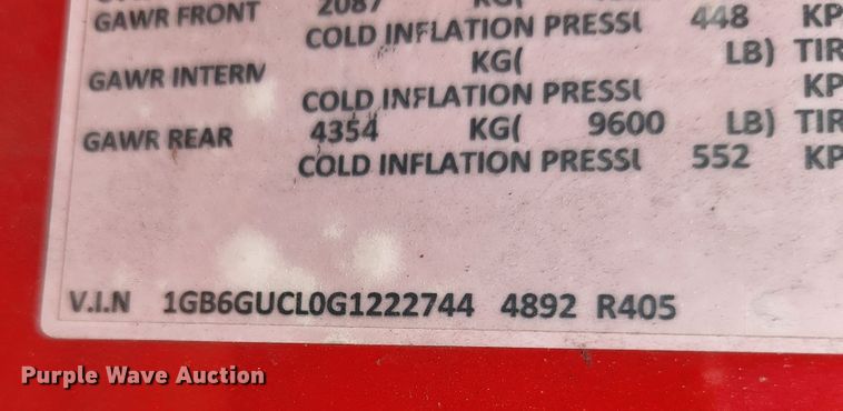 image for item MK9108 2016 Chevrolet Express G4500  van cab and chassis