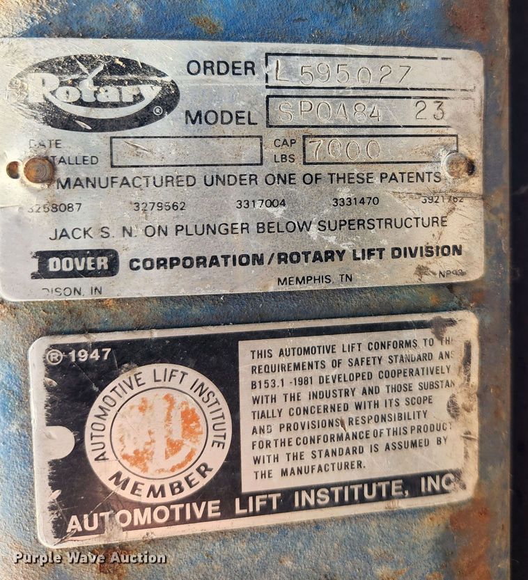 image for item MK9146 Rotary SP0A8423  two post automotive lift