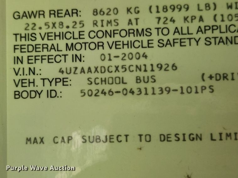 image for item MK9174 2005 Freightliner FS65  school bus