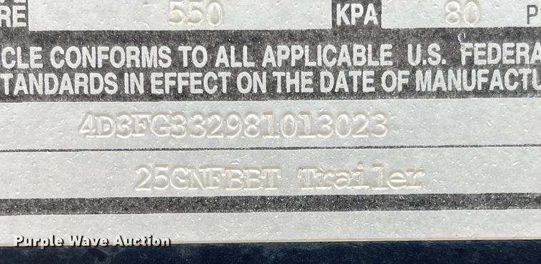 image for item MU9002 2008 Circle D 25GNFBBT  equipment trailer