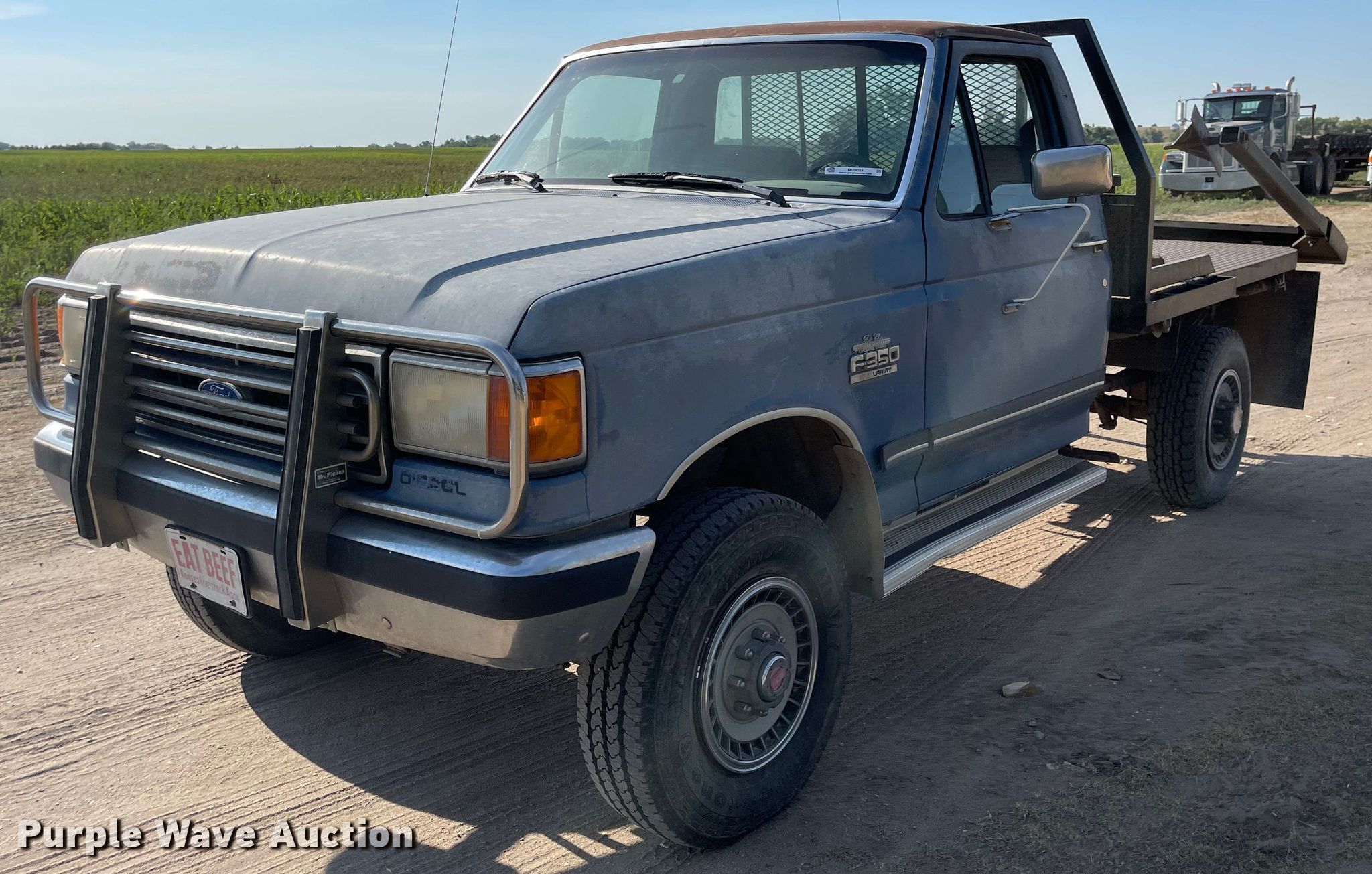 1991 Ford F350 bale bed pickup truck in Penokee, KS Item MU9051 sold