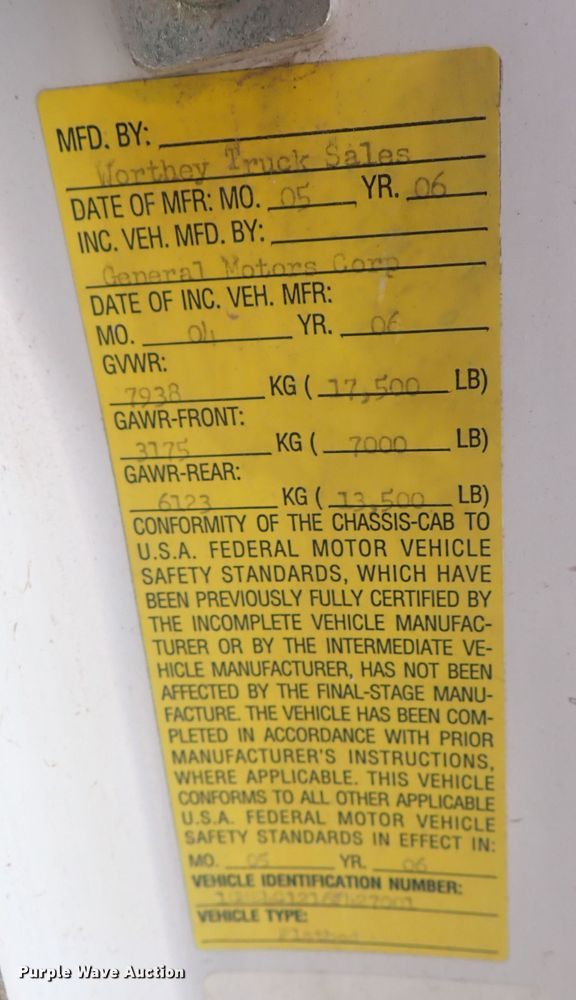 image for item DG2674 2006 Chevrolet C4500  utility / service truck