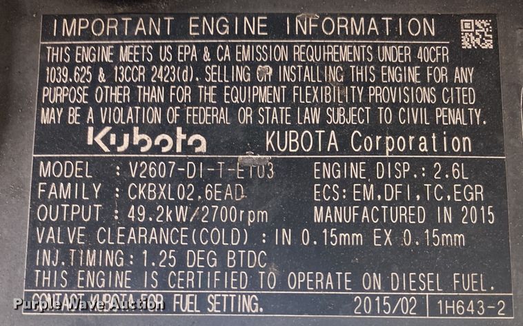 image for item DK6368 2015 Bobcat T590  tracked skid steer loader