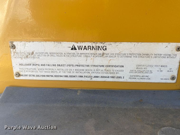 image for item DK6372 2003 Caterpillar D4G LGP  dozer