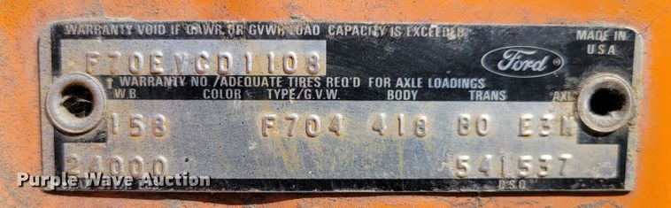 image for item DM2456 1978 Ford F700  dump truck