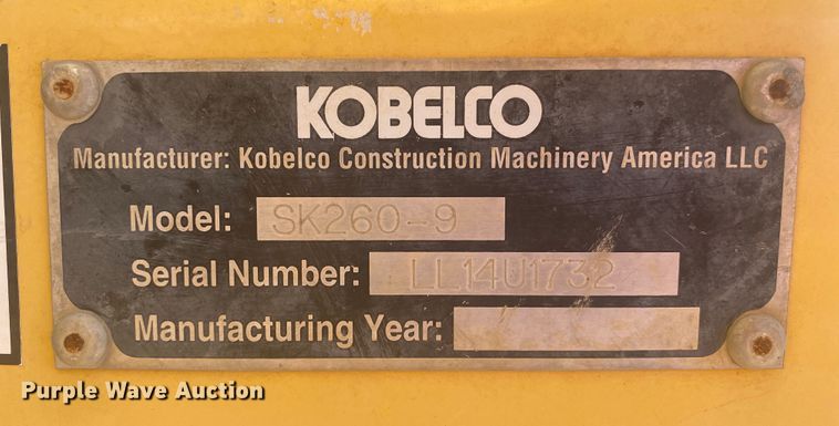 image for item DM4191 2012 Kobelco SK260  excavator