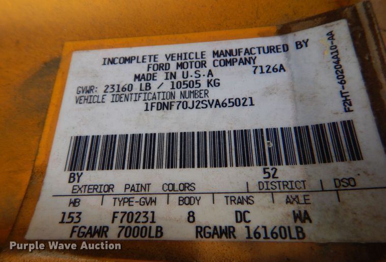 image for item DO1475 1995 Ford F700  dump truck