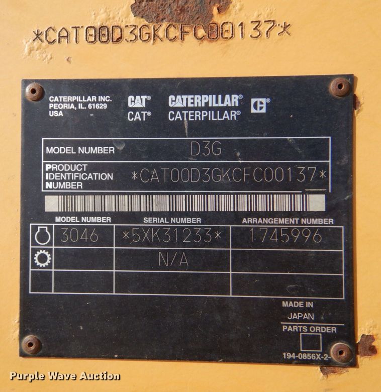 image for item DO1476 2002 Caterpillar D3G  dozer