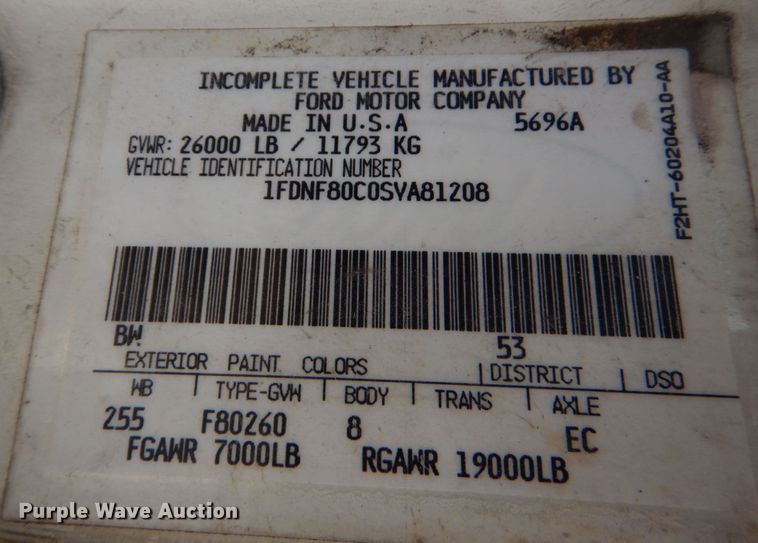 image for item DO1486 1995 Ford F800  dump truck