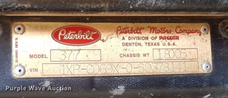 image for item DS1293 1995 Peterbilt 377  dump truck