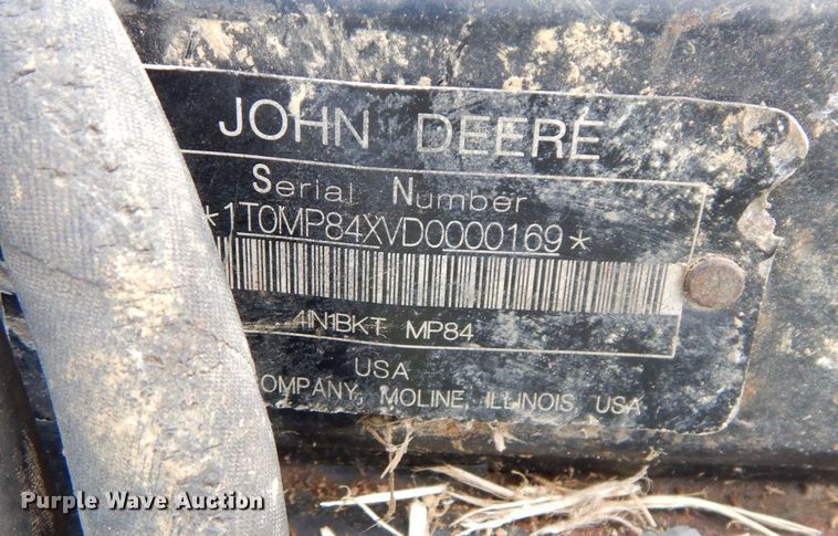 image for item DS1299 John Deere MP84  skid steer bucket