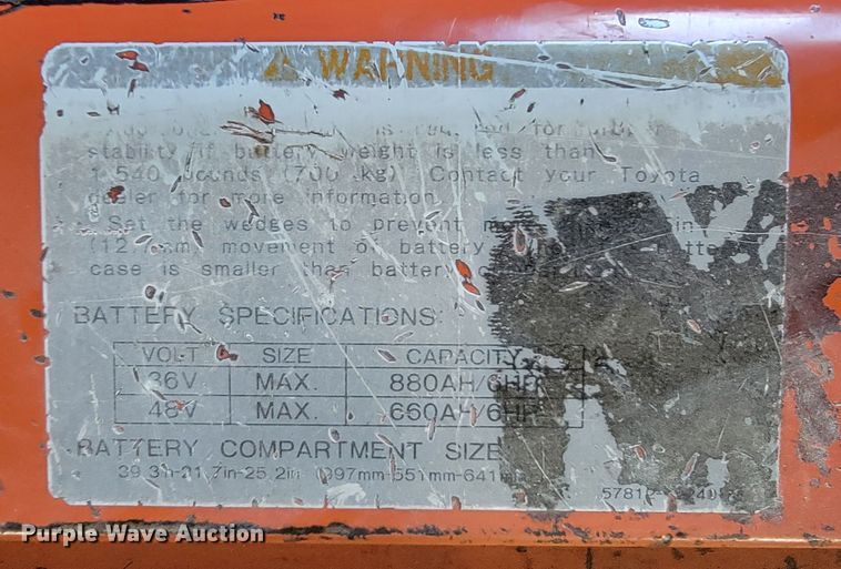 image for item JC9679 Toyota 5FBE18  forklift