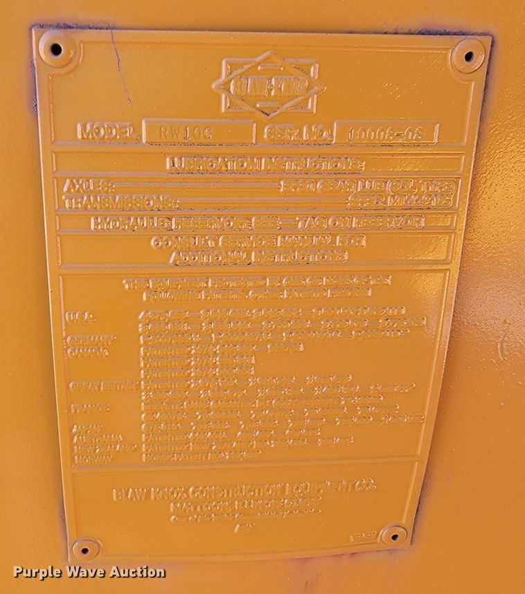 image for item JC9700 1987 Blaw-Knox RW100A  road widener