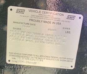 image for item JM9287 1990 East Manufacturing  end dump trailer