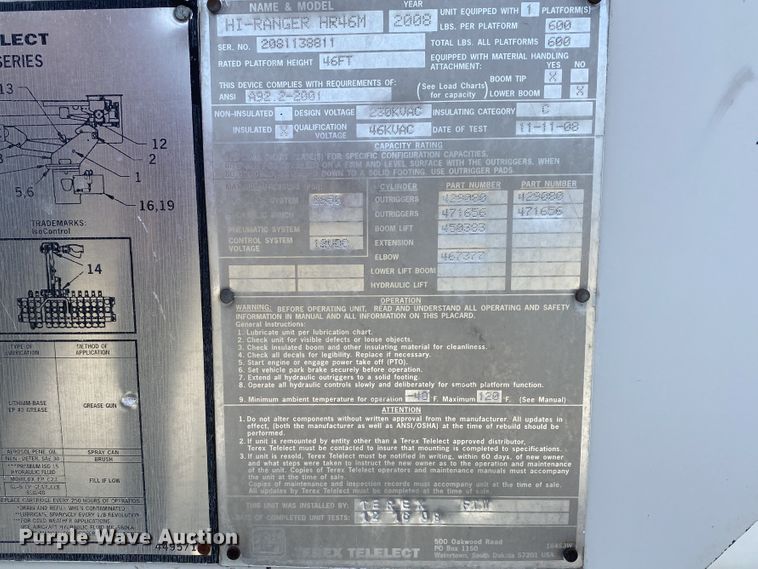 image for item JW9495 2009 Ford F750 Super Duty  bucket truck