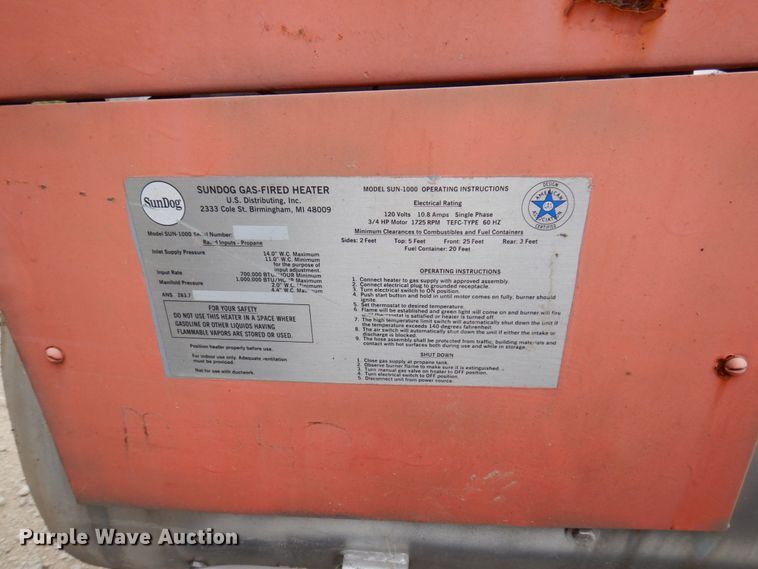 image for item KF9602 (3) Sundog SUN1000 heaters