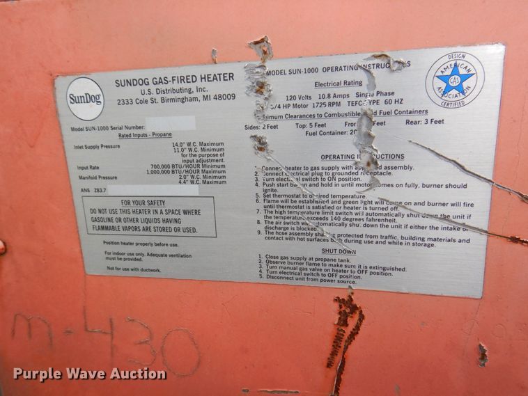 image for item KF9603 (3) Sundog heaters