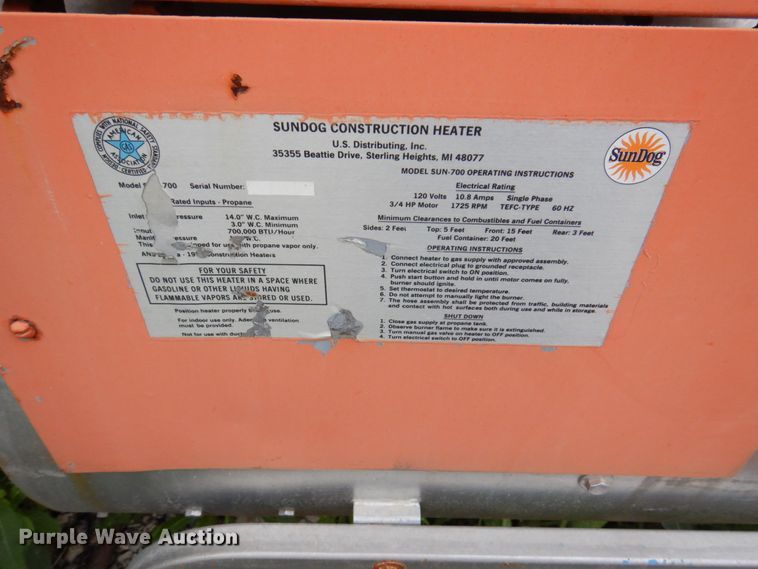 image for item KF9603 (3) Sundog heaters