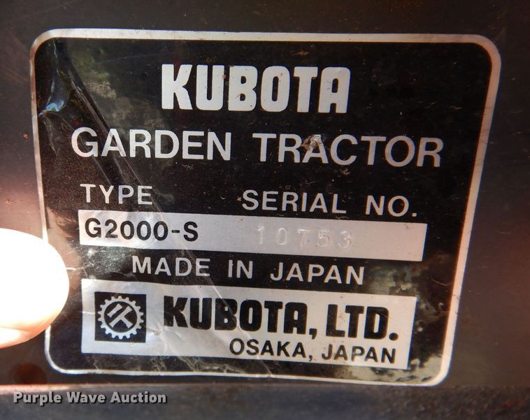 image for item KP9460 Kubota G2000-S  lawn mower