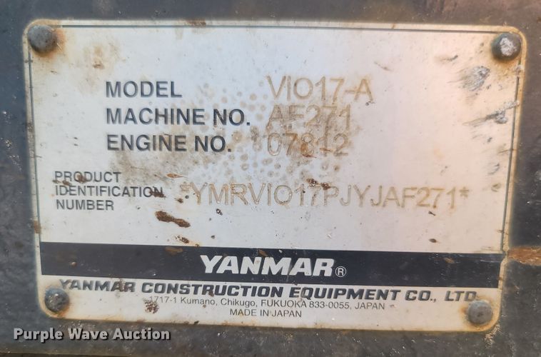image for item LM9609 Yanmar VIO17-A  mini excavator