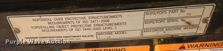 image for item MF9749 2019 Yanmar VI035-6A  mini excavator