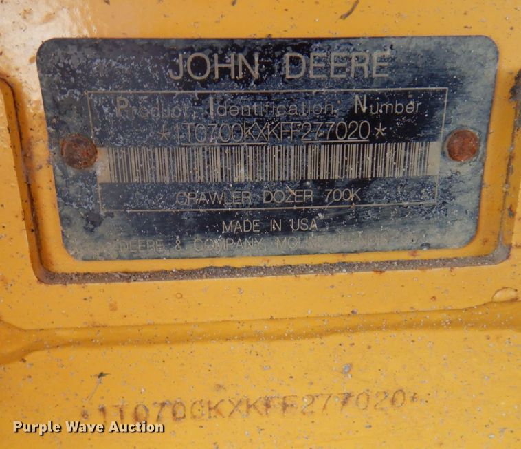 image for item MF9768 2015 John Deere 700K LGP  dozer