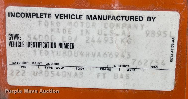 image for item MU9064 1987 Ford LT8000  sewer jetter truck