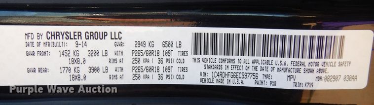 image for item DB7911 2014 Dodge Durango  SUV