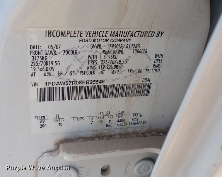 image for item DG5338 2008 Ford F550 Super Duty  flatbed truck