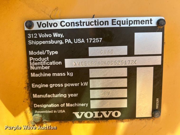 image for item DK7074 Volvo G940  motor grader