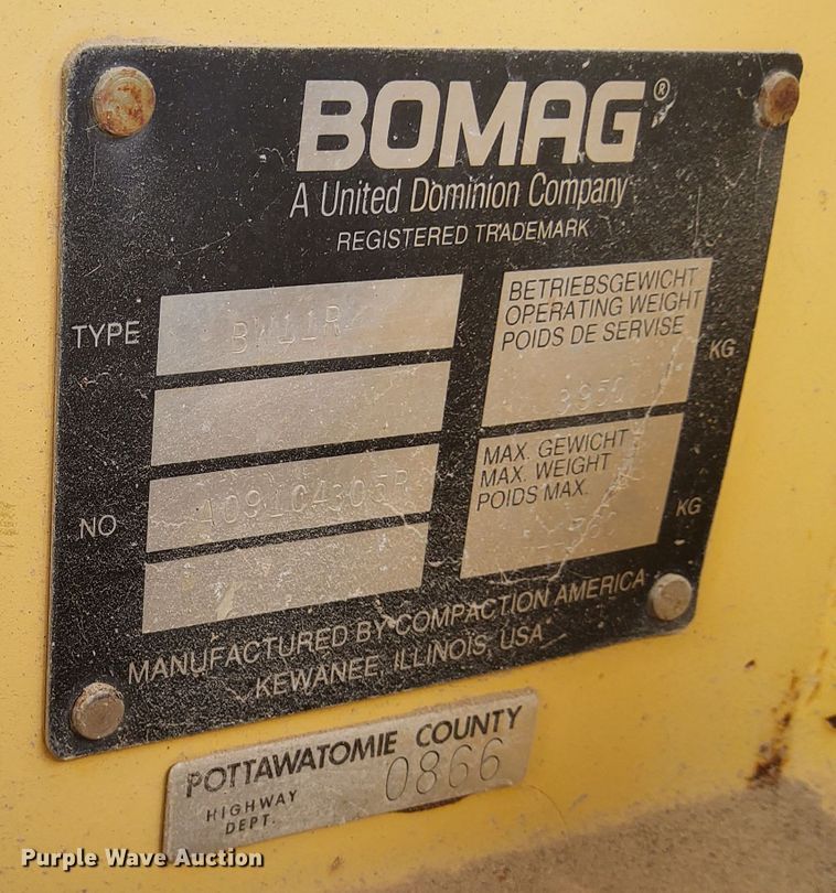 image for item DN6833 1994 Bomag BW11R  pneumatic roller