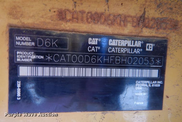 image for item DO1478 2011 Caterpillar D6K XL  dozer