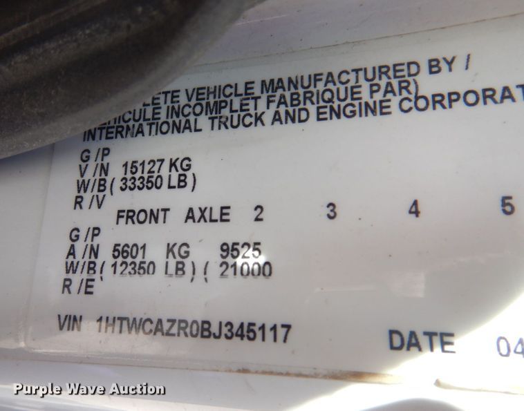 image for item DP0299 2011 International WorkStar 7400  dump truck