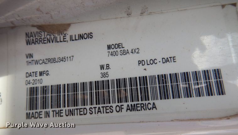 image for item DP0299 2011 International WorkStar 7400  dump truck