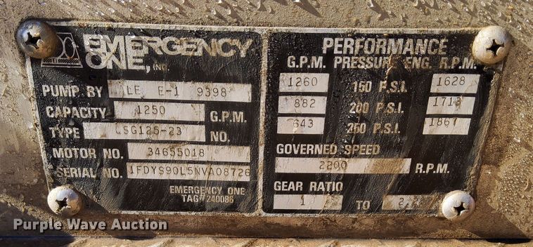 image for item DR0944 1992 Ford LS9000  tanker fire truck