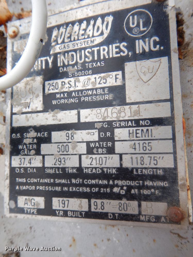 image for item DS8184 1973 Eveready A500H  propane tank