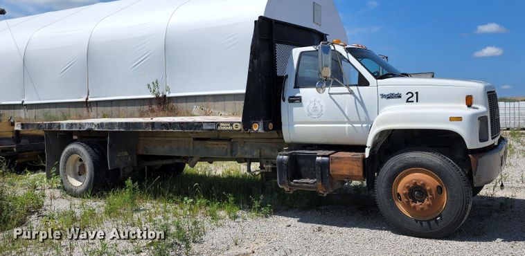 image for item JB9063 1996 GMC TopKick  dump flatbed truck