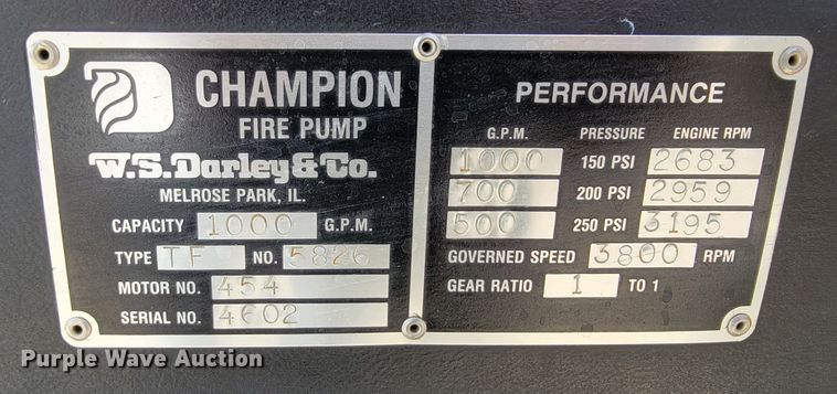 image for item JC9667 1990 Ford F800  fire truck