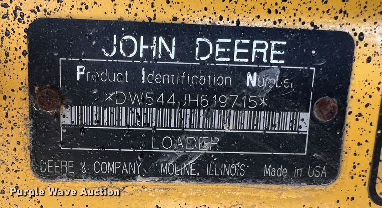 image for item JM9143 2008 John Deere 544J  high lift wheel loader