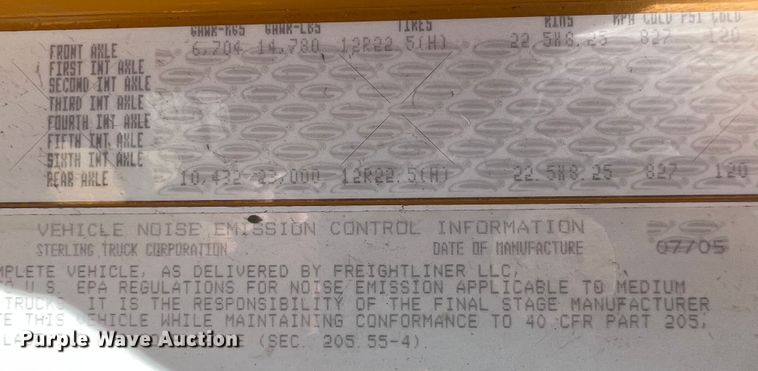 image for item JX9420 2006 Sterling L7500  dump truck