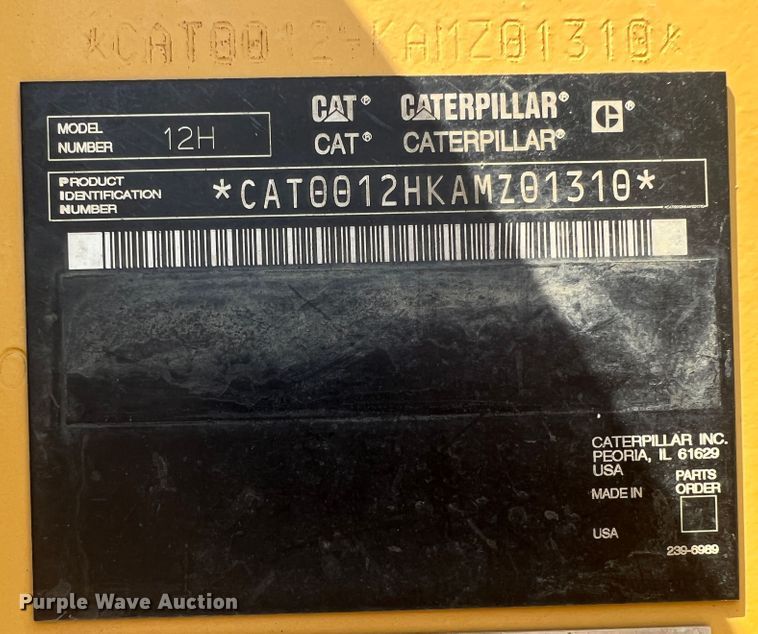 image for item JX9428 2007 Caterpillar 12H  motor grader