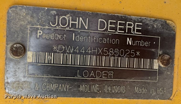 image for item JX9429 2002 John Deere 444H  wheel loader